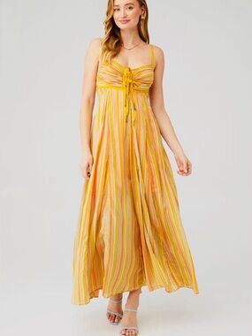 Free People Dream Weaver Maxi Dress in the Citrus Combo Women’s Size Medium